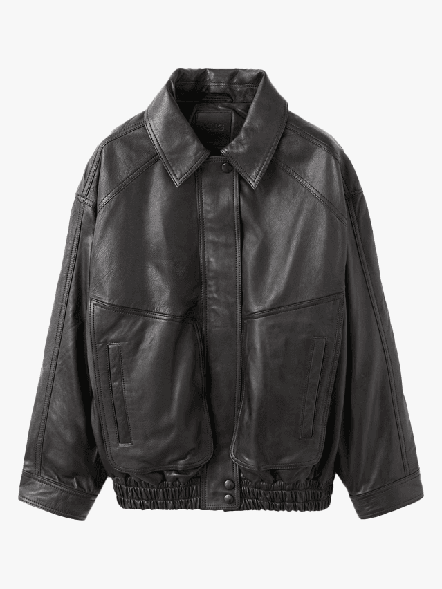 Image may contain Clothing Coat Jacket and Leather Jacket